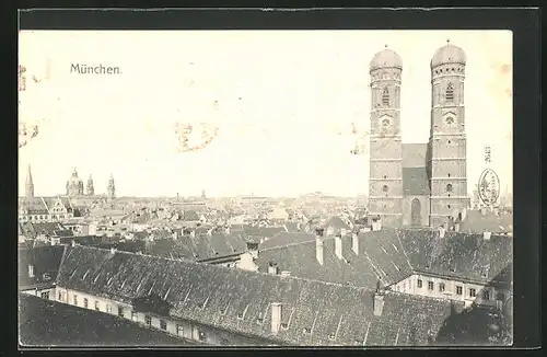 AK München, Blick zur Frauenkirche