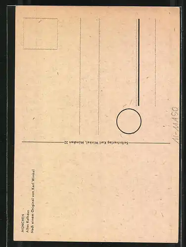 Künstler-AK München, altes Rathaus und Denkmal