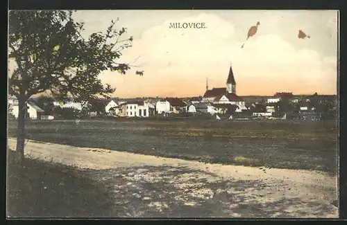 AK Milowitz / Milovice, Totalansicht