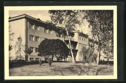 AK Milowitz / Milovice, Blick auf ein Gebäude