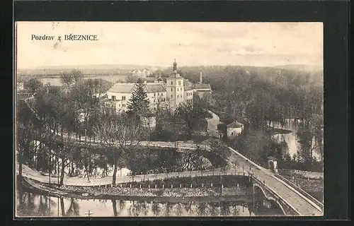 AK Breznice, Teilansicht aus der Vogelschau