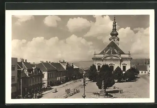 AK Uhersky Brod, Blick zur Kirche