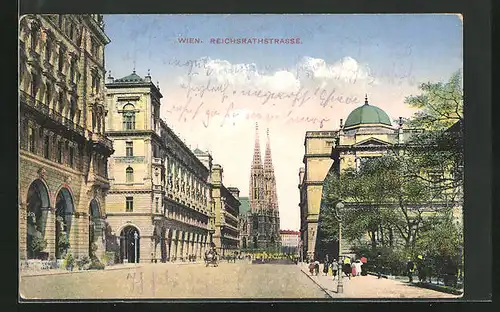 AK Wien, Blick in die Reichsrathstrasse