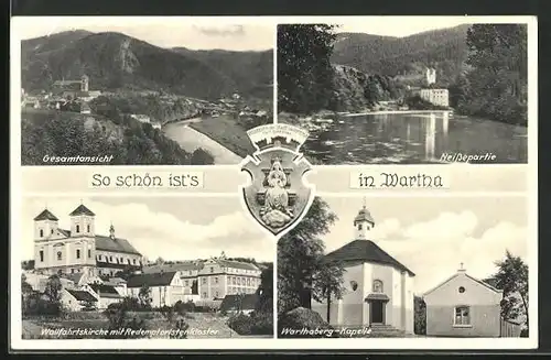 AK Wartha, Wallfahrtskirche mit Redemptoristenkloster, Warthaberg-Kapelle, Gesamtansicht