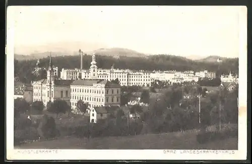 AK Graz, Panoramablick auf das Landeskrankenhaus