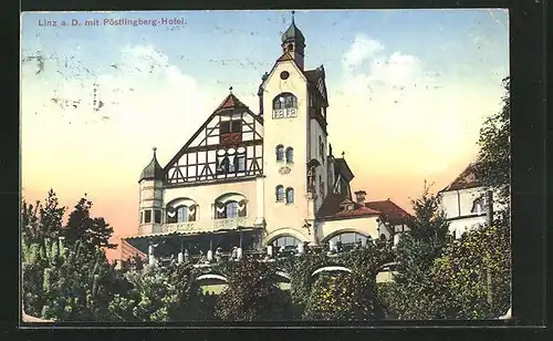 AK Linz a. D., Hotel Pöstlingberg