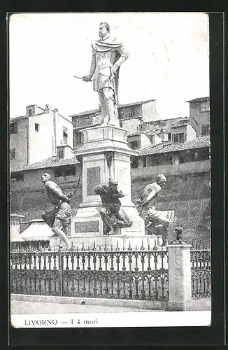AK Livorno, I 4 mori, Denkmal