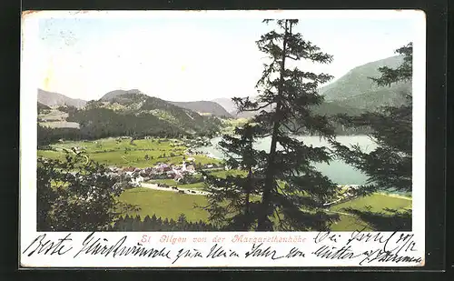 AK St. Gilgen, Blick zum Ort von der Margarethenhöhe