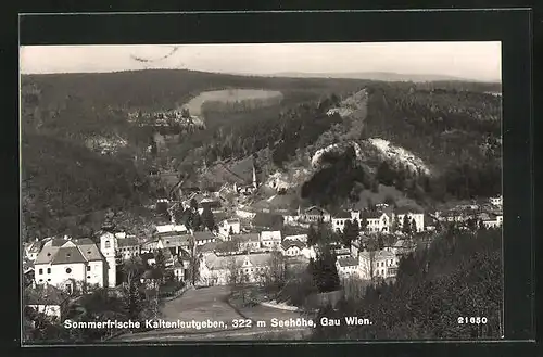 AK Kaltenleutgeben, blick auf den Ort vom Berge aus