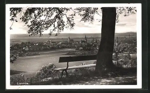 AK Crailsheim, Totalansicht von einem Wanderpfad aus