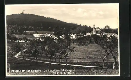 AK Schönberg am Kapellenberg, Totalansicht mit Warte