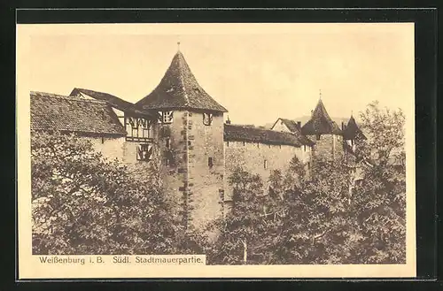 AK Weissenburg i. B., Südl. Stadtmauerpartie