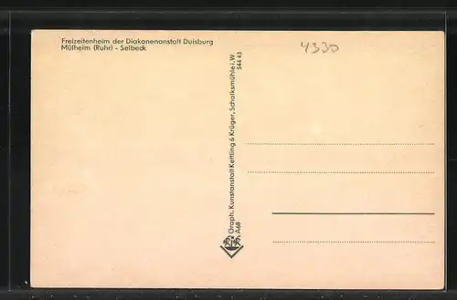 AK Selbeck b. Mülheim /Ruhr, Freizeitheim der Diakonenanstalt Duisburg