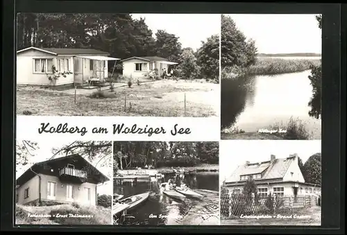 AK Kolberg am Wolziger See, Ferienheim Ernst Thälmann, Erholungsheim-Strand Casino, Am Sporthafen