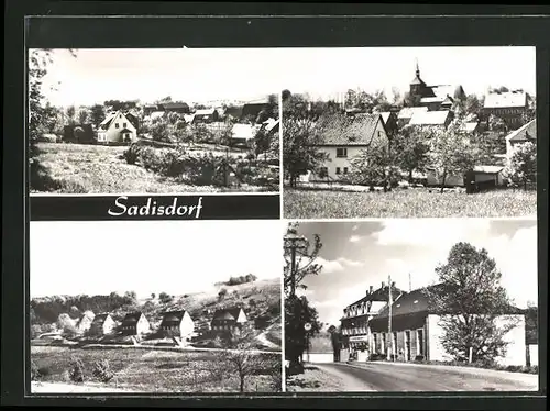 AK Sadisdorf /Osterzgeb., Ortspartien, Strassenpartie mit Geschäften