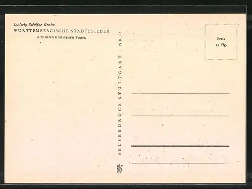 Künstler-AK Stuttgart /Baden Württemberg, Teilansicht 1592