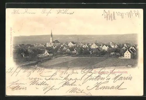 AK Thannhausen, Panorama mit Kirche