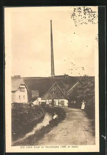 AK Halsbrücke, Fabrikschornstein Hohe Esse