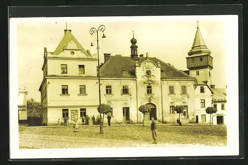 AK Svetlá nad Sáz, Radnice, Sporitelna, Rathaus und Sparkasse