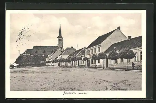 AK Zirovnice, Námesti, Hauptplatz mit Hotel