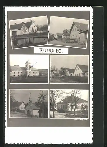 AK Rudolec, Schloss, Kirche, Gehöfte