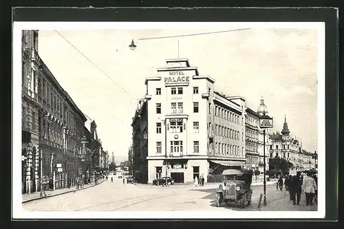 AK Olomouc, Palace Hotel, Komensky - Ecke Stefanikstrasse