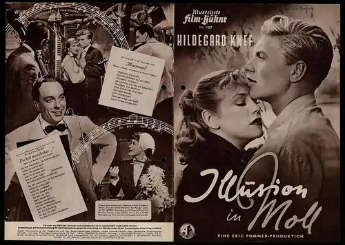 Filmprogramm IFB Nr. 1827, Illusion in Moll, Hildegard Knef, Hardy Krüger, Maurice Teynac, Regie: Rudolf Jugert