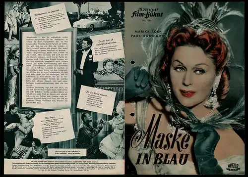 Filmprogramm IFB Nr. 1895, Maske in Blau, Marika Rökk, Paul Hubschmid, Walter Müller, Helli Servi, Regie: Georg Jacoby
