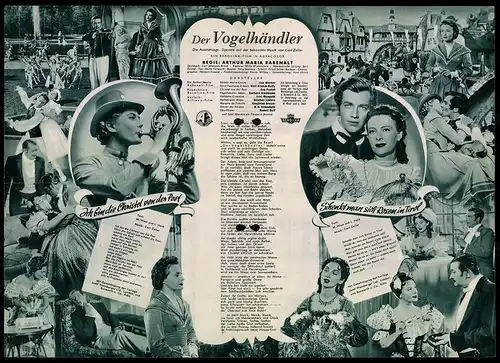Filmprogramm IFB Nr. 2088, Der Vogelhändler, Ilse Werner, Wolf Albach-Retty, Eva Probst, Regie: Arthur Maria Rabenalt