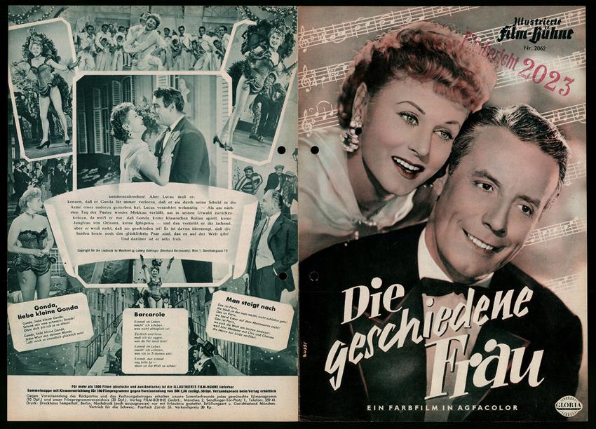 Filmprogramm IFB Nr. 2062, Die geschiedene Frau, Marika Rökk, Johannes Heesters, Trude
