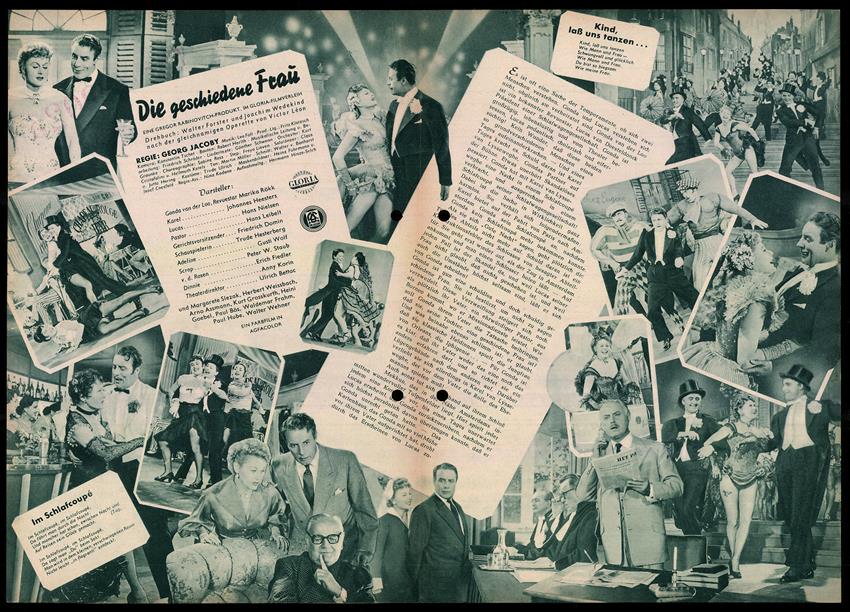 Filmprogramm IFB Nr. 2062, Die geschiedene Frau, Marika Rökk, Johannes Heesters, Trude