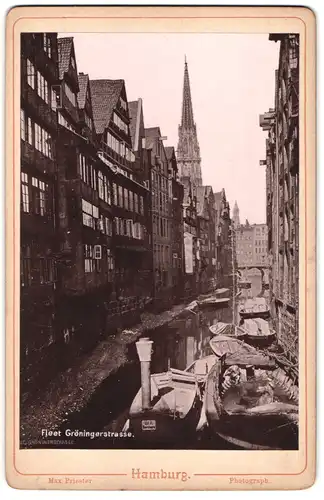 Fotografie Max Priester, Hamburg, Ansicht Hamburg, Blick in den Fleet Gröningerstrasse