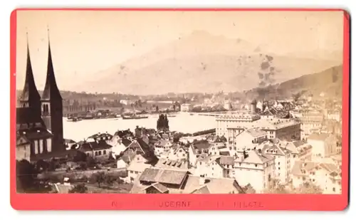 Fotografie F. Charnaux, Geneve, Ansicht Lucerne, Ortspartie mit Pilate