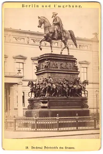 Fotografie unbekannter Fotograf, Ansicht Berlin, Denkmal Friedrich der Grosse ( der Alte Fritz )