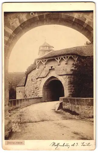 Fotografie unbekannter Fotograf, Ansicht Rothenburg ob der Tauber, Blick auf das Spitalthor