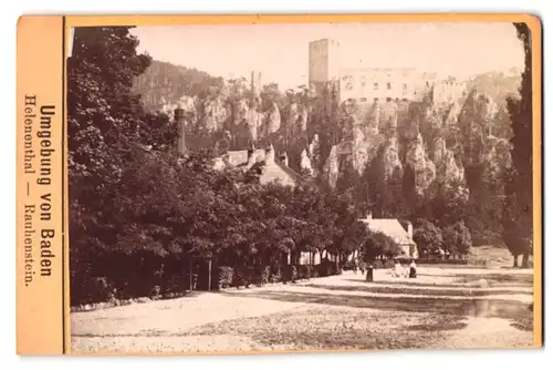 Fotografie unbekannter Fotograf, Ansicht Baden bei Wien, Helenenthal mit Burg Rauhenstein