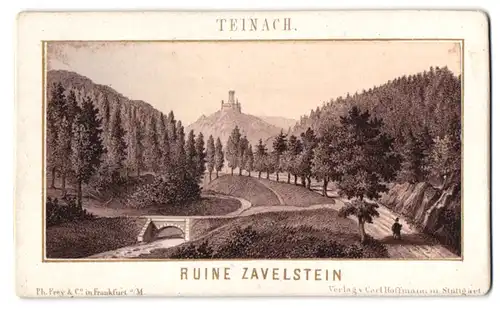 Fotografie Ph. Frey & Co. Frankfurt a. M., Ansicht Teinach, Blick auf die Ruine Zavelstein