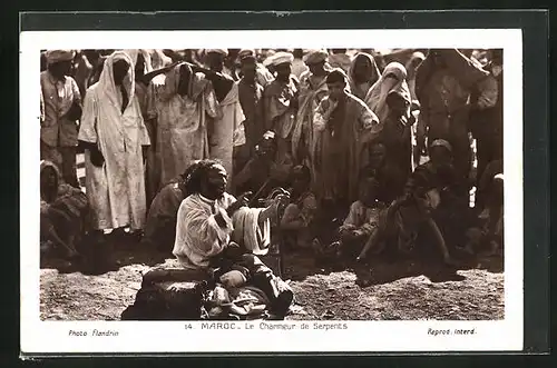 AK Maroc, Le Charmeur de Serpents, Arabischer Schlangenbeschwörer