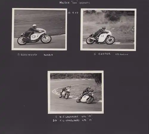 Fotoalbum 93 Fotografien Auto - & Motorradrenen Brands Hatch - Crystal Palace, 1966-69 Porsche, Norton, Triumph, Ferrari