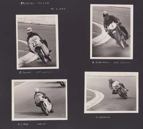 Fotoalbum 93 Fotografien Auto - & Motorradrenen Brands Hatch - Crystal Palace, 1966-69 Porsche, Norton, Triumph, Ferrari