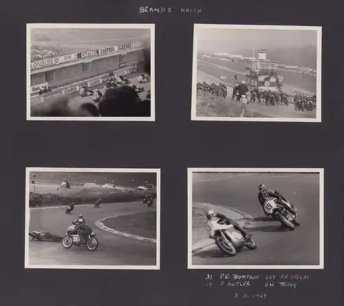 Fotoalbum 93 Fotografien Auto - & Motorradrenen Brands Hatch - Crystal Palace, 1966-69 Porsche, Norton, Triumph, Ferrari