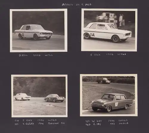 Fotoalbum 93 Fotografien Auto - & Motorradrenen Brands Hatch - Crystal Palace, 1966-69 Porsche, Norton, Triumph, Ferrari