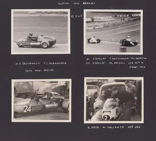 Fotoalbum 93 Fotografien Auto - & Motorradrenen Brands Hatch - Crystal Palace, 1966-69 Porsche, Norton, Triumph, Ferrari