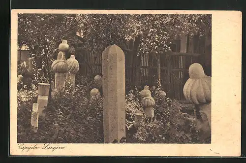 AK Sarajewo, Capajebo, Grabsteine auf einem Friedhof