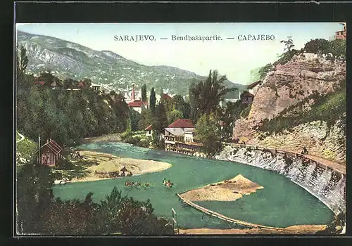 AK Sarajewo, Bendbasapartie, Flusslauf am Stadtrand