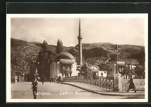 AK Sarajewo, Careva dzamija, Moschee neben einer Brücke