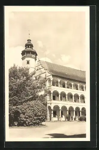 AK Velké Losiny, Zámek, Schloss im Sonnenschein