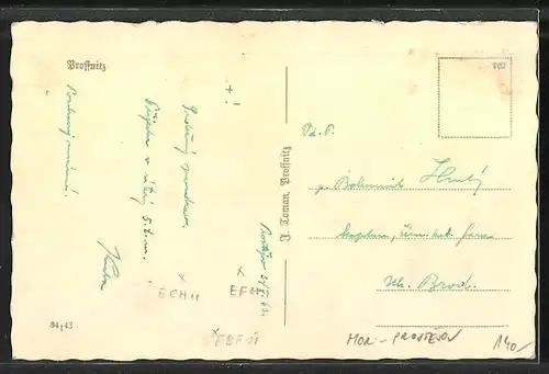 AK Prossnitz /Prostejov, Denkmal, Gutsherrenhaus