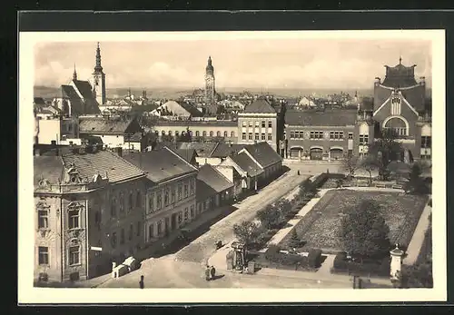 AK Prostejov, Strassenpartie mit Gebäudeansicht