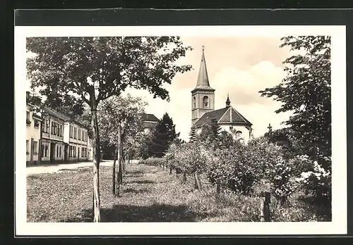 AK Hustopetsch a. d. Betschwa, Stadtplatzpartie